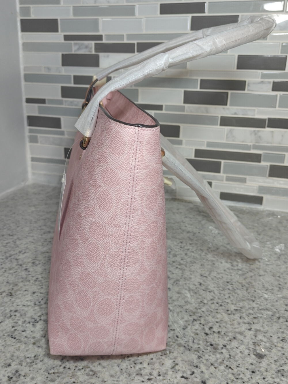 Coach Station Tote Bag In Signature Canvas (Powder pink) - Picture 10 of 16